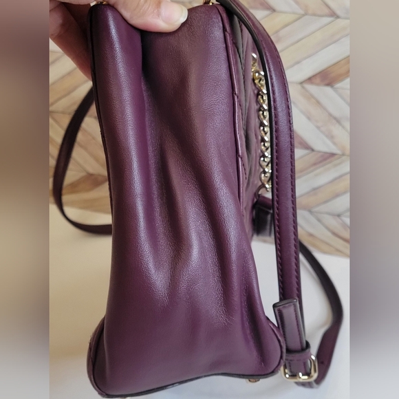 Kate Spade Meena Briar Lane Quilted Leather Handbag Crossbody in Plum Color - Picture 6 of 16